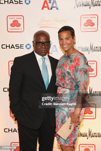 Former Chairman and CEO of Island Def Jam Music Group Antonio "L.A." Reid and wife Erica Reid attend the 2nd annual Steve Harvey Foundation gala at...