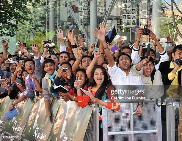 Fans arrives at the London premiere of "Raavan" at BFI Southbank on June 16, 2010 in London, England.