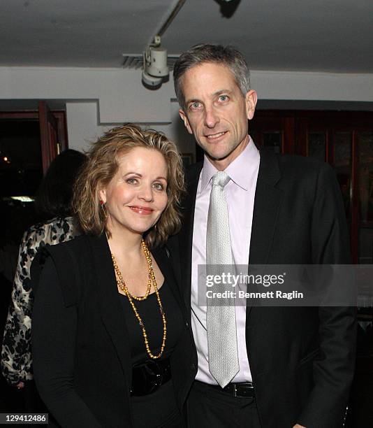 Renee Fleming and Tim Jessell attend the 27th annual Evening of Readings Pre-Gala kick-off at Michael's Restaurant on March 14, 2011 in New York City.