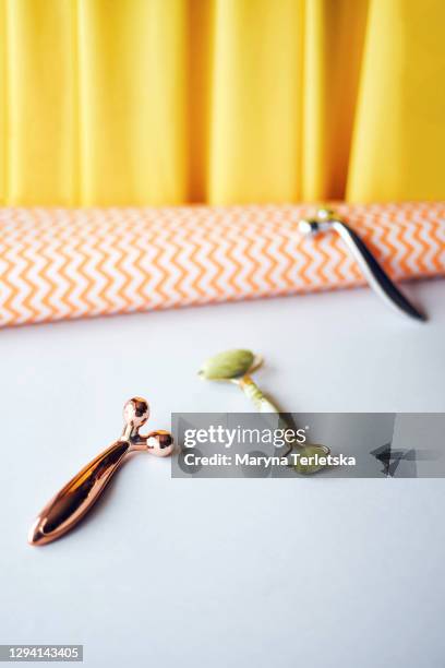 many different face massagers. - verde jade imagens e fotografias de stock