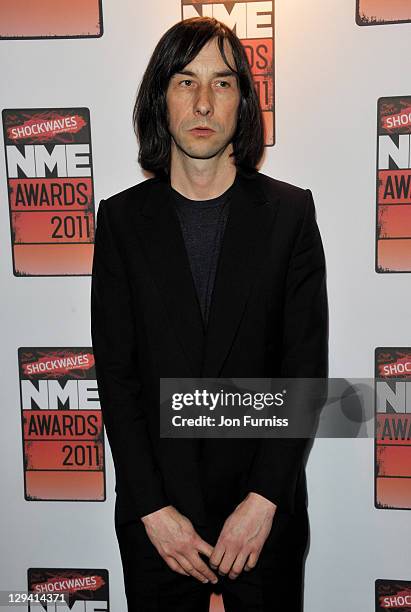 Bobby Gillespie arrives for the NME Awards 2011 at Brixton Academy on February 23, 2011 in London, England.