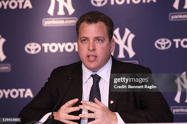 Richard Berlin, Executive Director of Harlem RBI attends a press conference to launch New York Yankees' Mark Teixeira's "Dream Team" campaign to...