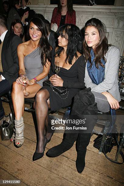 Lizzie Cundy and Jamie Gunns attend Glam Hair Show by Umberto Giannini at Home House on October 20, 2010 in London, England.