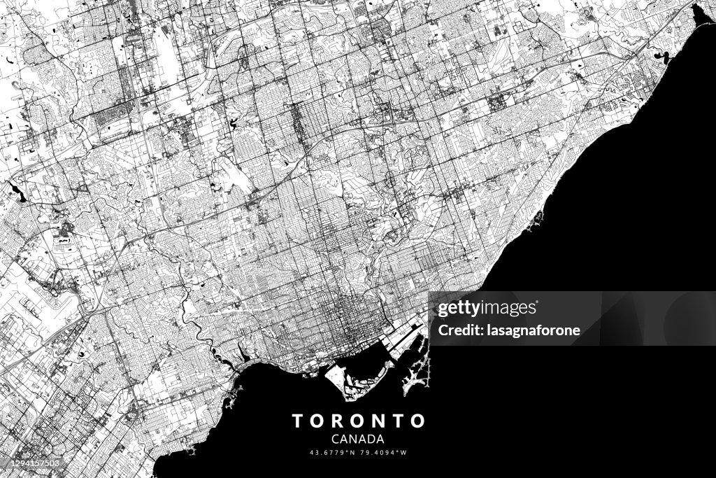 Mapa vectorial de Toronto, Ontario, Canadá