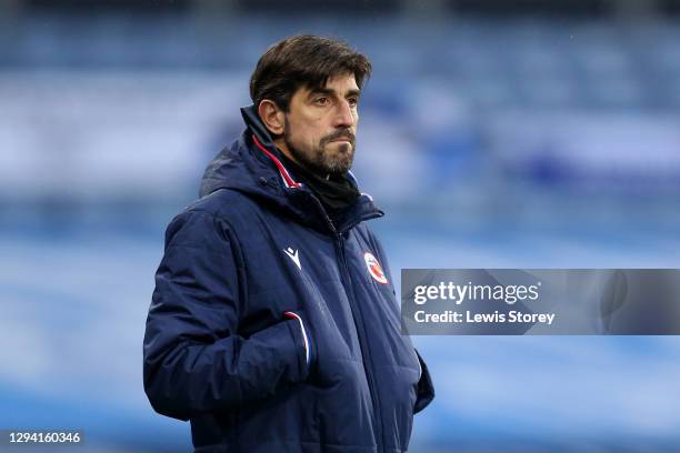 Veljko Paunovic, Manager of Reading looks on during the Sky Bet Championship match between Huddersfield Town and Reading at John Smith's Stadium on...