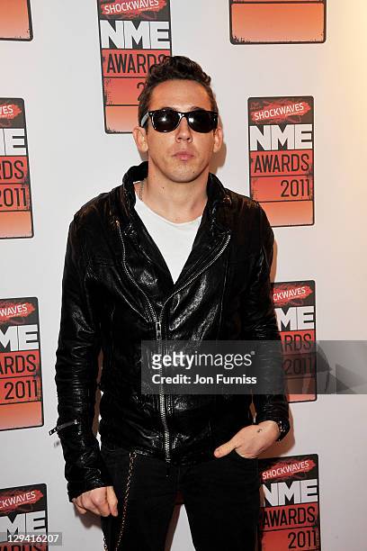 Nick Brown of Mona arrives for the NME Awards 2011 at Brixton Academy on February 23, 2011 in London, England.