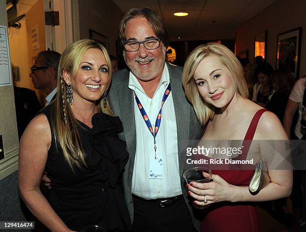 Lee Ann Womack, CAA's Rod Essig and Kellie Pickler backstage during the GRAMMY Salute to Country Music Honoring Loretta Lynn presented by Mastercard...