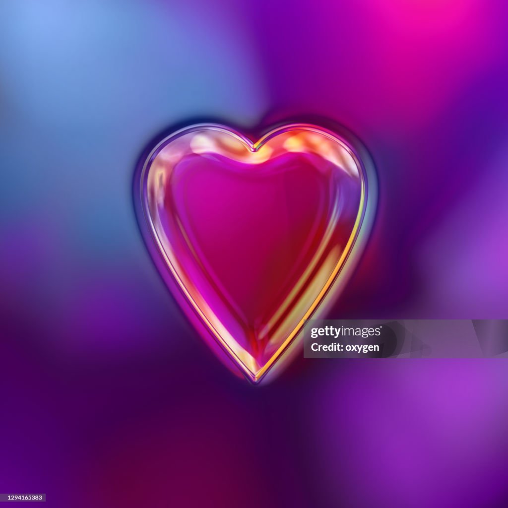 3d Heart Shape Blue Pink Violet Glowing Abstract Background Love Emotion  Valentines Day Celebration High-Res Stock Photo - Getty Images