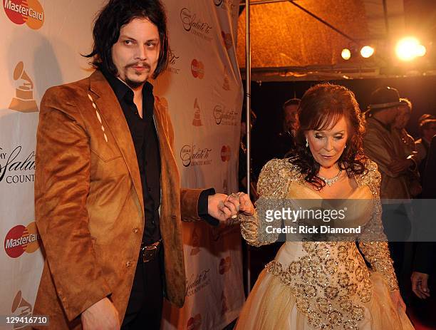 Jack White and Honoree Loretta Lynn during the GRAMMY Salute to Country Music Honoring Loretta Lynn presented by Mastercard and hosted by The...