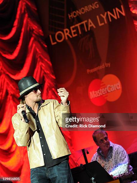 Recording Artist Kid Rock performs during the GRAMMY Salute to Country Music Honoring Loretta Lynn presented by Mastercard and hosted by The...