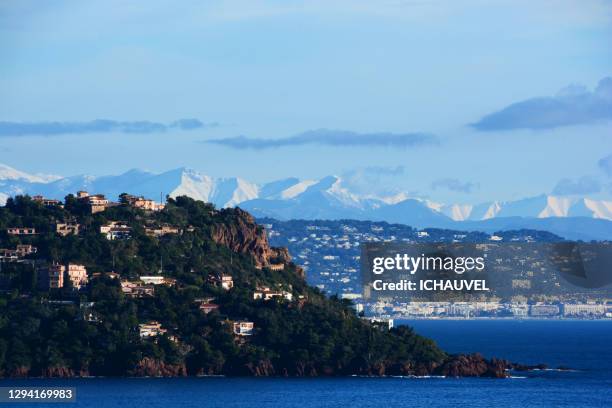 french riviera in winter - alpes maritimes stock pictures, royalty-free photos & images