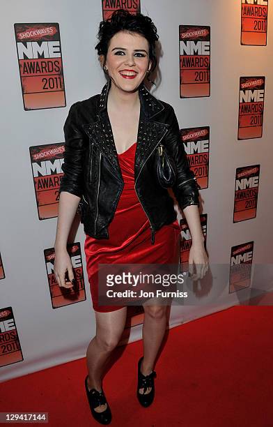 Spark arrives for the NME Awards 2011 at Brixton Academy on February 23, 2011 in London, England.
