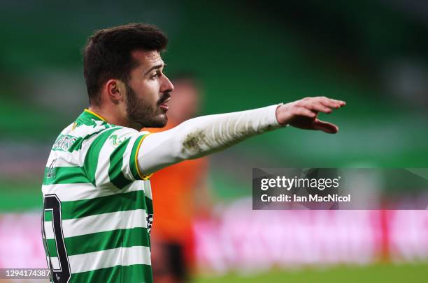 Albian Ajeti of Celtic is seen during the Ladbrokes Scottish Premiership match between Celtic and Dundee United at Celtic Park on December 30, 2020...