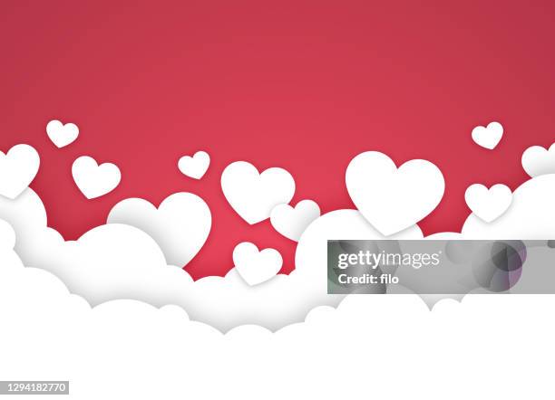 ilustraciones, imágenes clip art, dibujos animados e iconos de stock de nubes de amor del corazón de san valentín - amor sentimiento