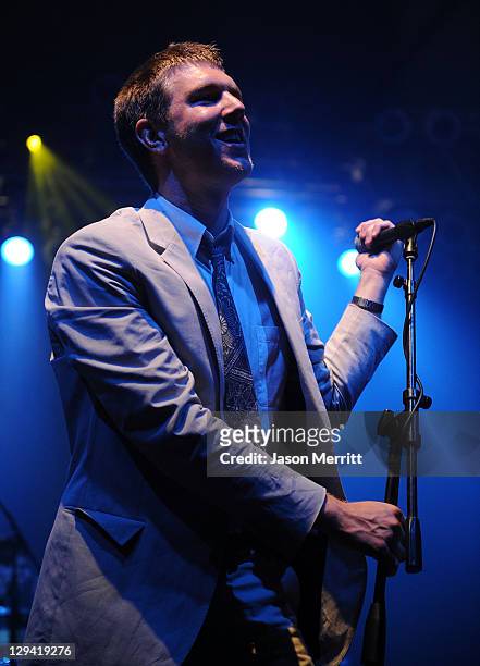 Hamilton Leithauser of The Walkmen perform on stage during Bonnaroo 2011 at That Tent on June 9, 2011 in Manchester, Tennessee.