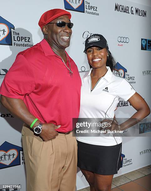 Actor Michael Clarke Duncan and Omarosa attend the Fourth Annual George Lopez Celebrity Golf Classic benefitting the Lopez Foundation at Riviera...