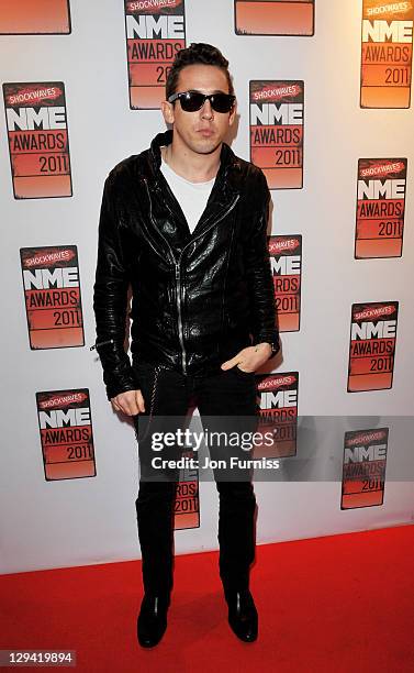 Nick Brown of Mona arrives for the NME Awards 2011 at Brixton Academy on February 23, 2011 in London, England.