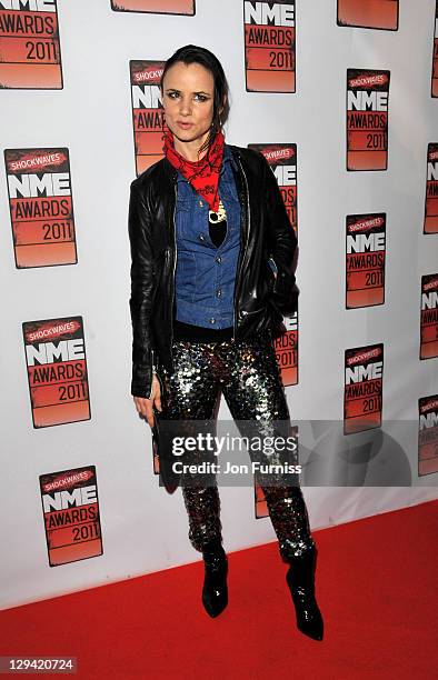 Juilette Lewis arrives for the NME Awards 2011 at Brixton Academy on February 23, 2011 in London, England.