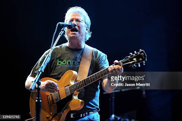 Musician Richie Furay of Buffalo Springfield performs on stage during Bonnaroo 2011 at Which Stage on June 11, 2011 in Manchester, Tennessee.