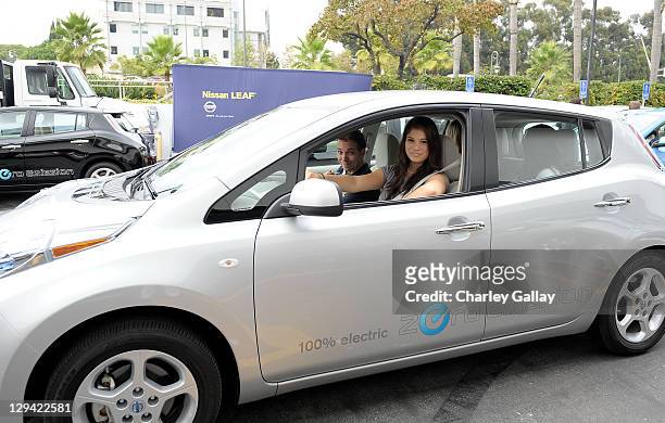 Actress Katelyn Pippy attends the Nissan LEAF Drive Electric Tour Sneak Preview at Westfield Century City on October 21, 2010 in Los Angeles,...