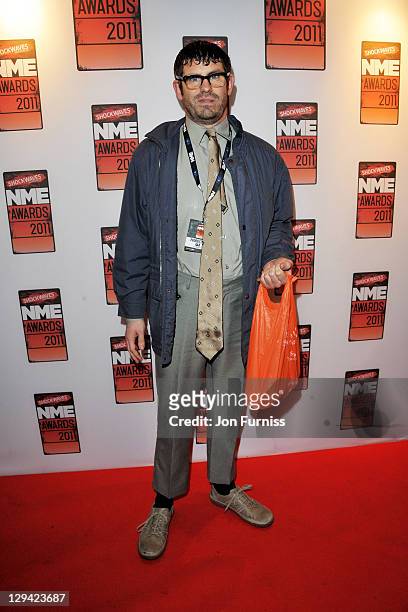 Angelos Epithemiou arrives for the NME Awards 2011 at Brixton Academy on February 23, 2011 in London, England.