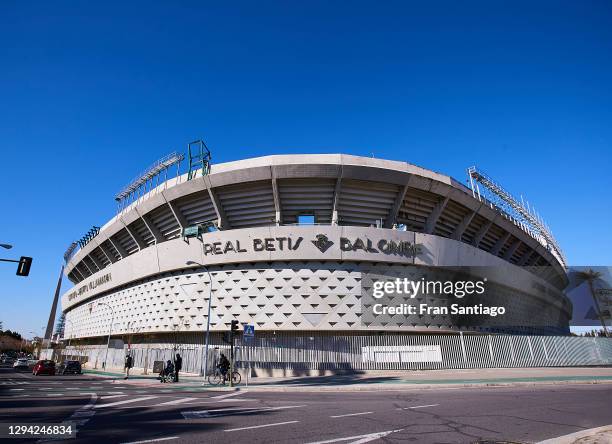 General view of the stadium prior to the La Liga Santander match between Real Betis and Sevilla FC at Estadio Benito Villamarin on January 02, 2021...