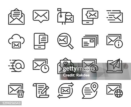 Mail and Messaging - Line Icons Mail and Messaging - Line Icons