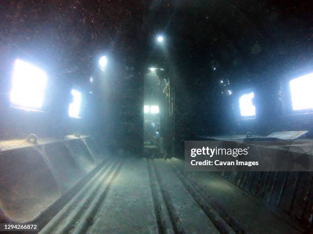 an image inside the plane wreck. antalya turkey - aeroplane crash stock pictures, royalty-free photos & images