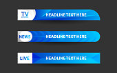 Set collection vector of Broadcast News Lower Thirds Template layout design banner