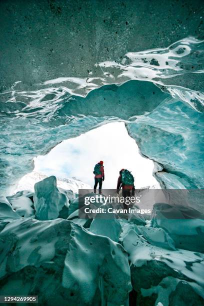 inside glaciers on icefields parkway - jasper canada stock pictures, royalty-free photos & images