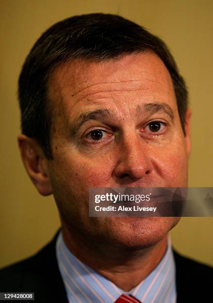 Chief Executive Roger Lewis speaks to the media during a Wales IRB RWC 2011 Press Conference at the Grand Hotel on October 17, 2011 in Auckland, New...