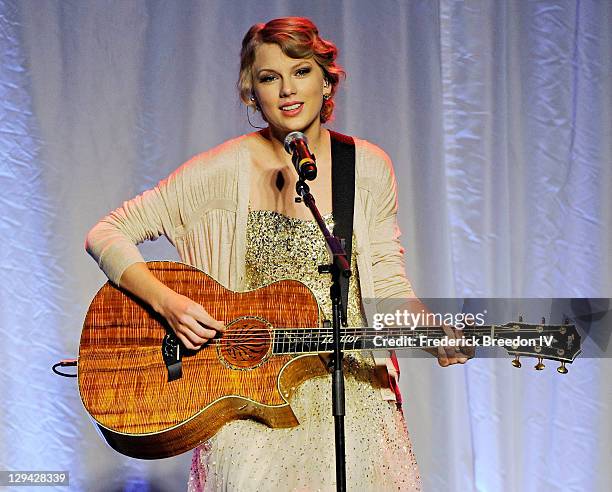 Taylor Swift performs the Alan Jackson song "Where Were You" at the 41st Nashville Songwriters Hall of Fame induction ceremony at the Renaissance...
