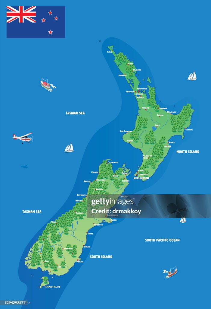 Nya Zeeland Karta