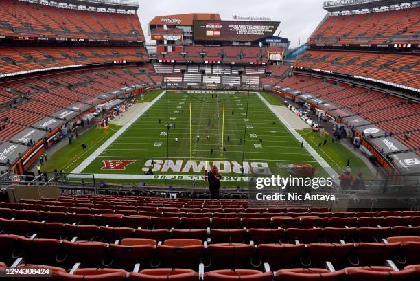 General view of FirstEnergy Stadium before the game between the Cleveland Browns and the Pittsburgh Steelers on January 03, 2021 in Cleveland, Ohio.