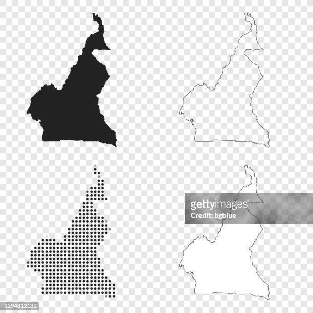 ilustraciones, imágenes clip art, dibujos animados e iconos de stock de mapas de camerún para el diseño - negro, contorno, mosaico y blanco - cameroon