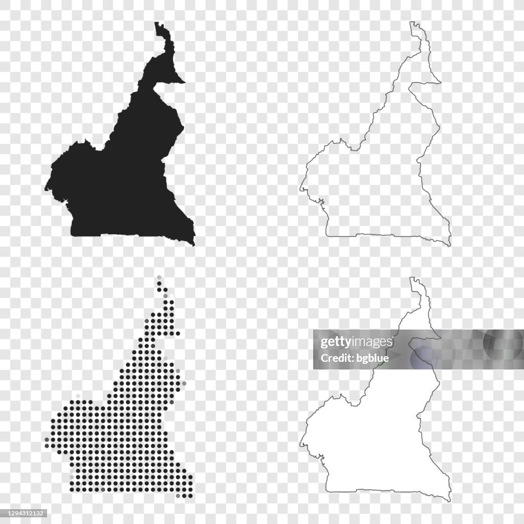 Cameroon Map Vector Design Cameroon Maps For Design Black Outline Mosaic And White High-Res Vector ...