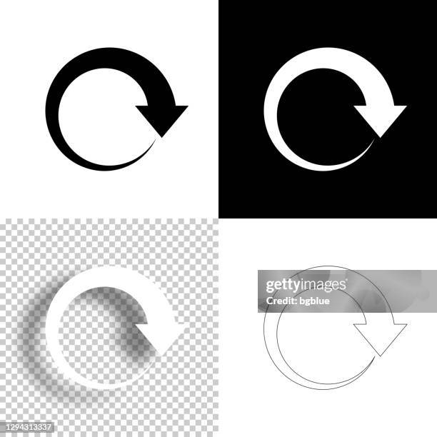 refresh. icon for design. blank, white and black backgrounds - line icon - replay stock illustrations