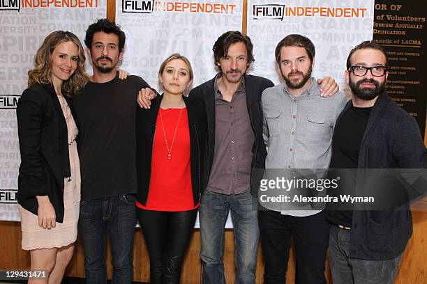 Sarah Paulson, Producer Josh Mond, Elizabeth Olsen, John Hawkes, director Sean Durkin and producer Antonio Campos at The 2011 Film Independent...