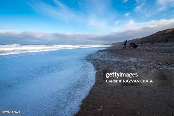 seaham beach - county durham stock pictures, royalty-free photos & images