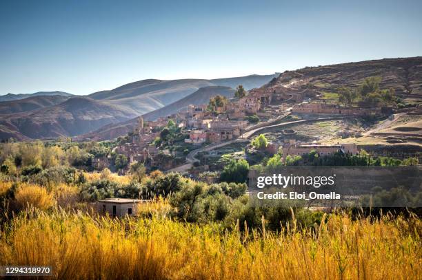 tahannaout, azro, asni valley, morocco - high atlas morocco stock pictures, royalty-free photos & images