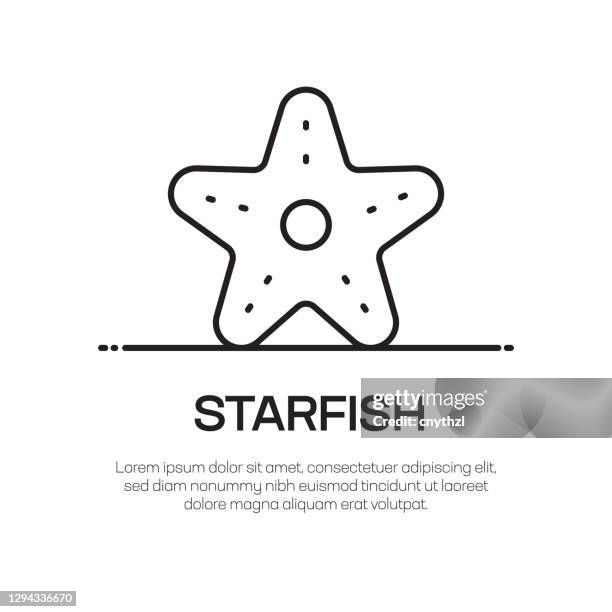 starfish vector line icon - simple thin line icon, premium quality design element - sand shells stock illustrations