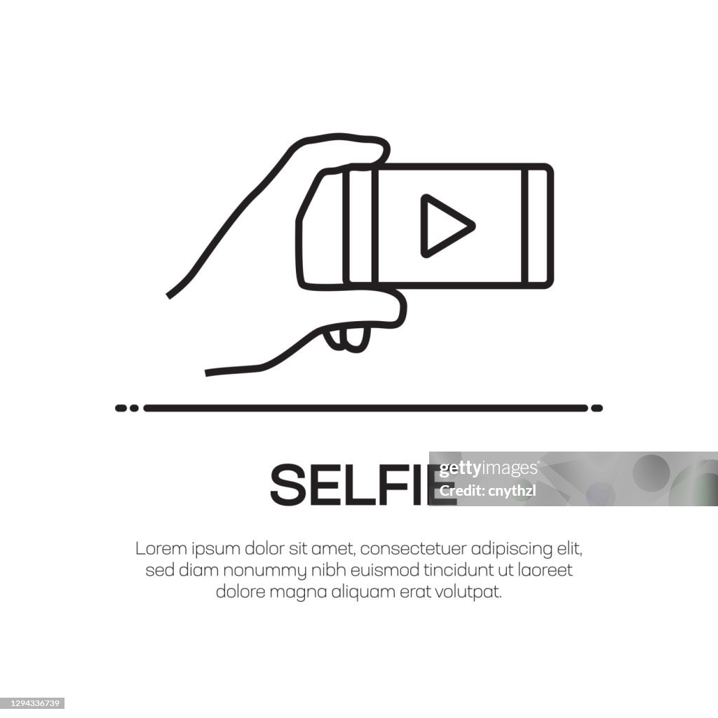 Icona della linea vettoriale Selfie - Icona semplice della linea sottile, elemento di design di qualità premium