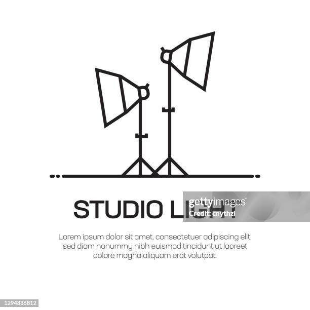 studio lights vector line icon - simple thin line icon, premium quality design element - studio lighting stock illustrations