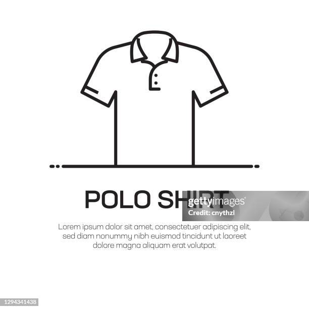 polo shirt vector line icon - simple thin line icon, premium quality design element - polo icon stock illustrations