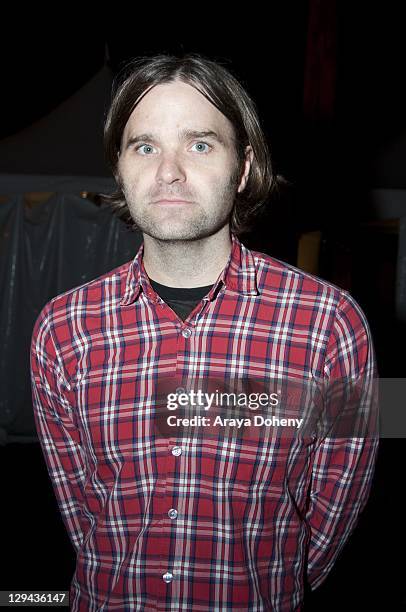 Ben Gibbard backstage on Day 2 of the Treasure Island Music Festival 2011 on October 16, 2011 in San Francisco, California.
