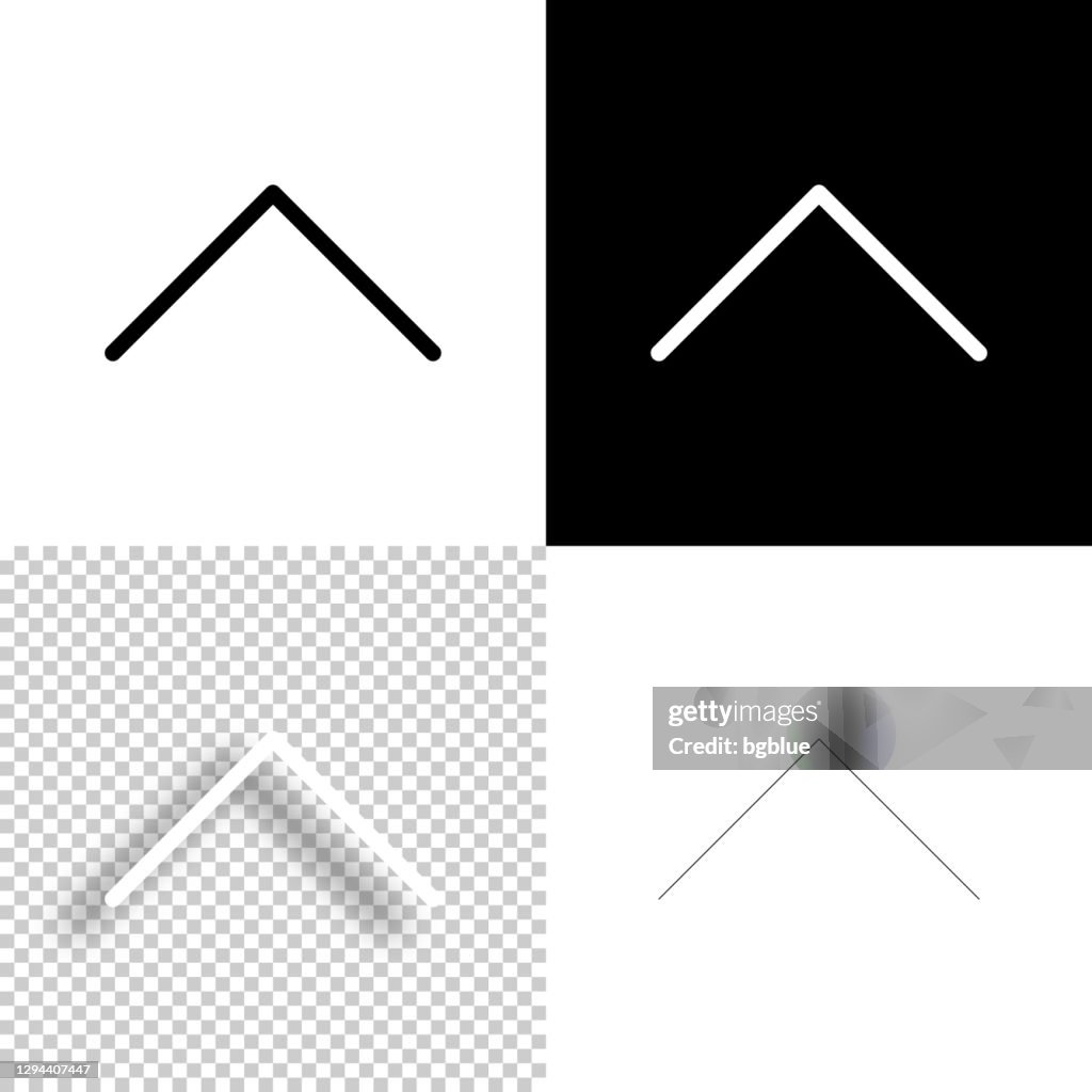 Chevron arriba. Icono para el diseño. Fondos en blanco, blanco y negro - Icono de línea