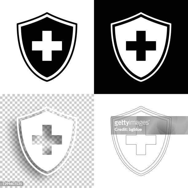 health protection shield. icon for design. blank, white and black backgrounds - line icon - the immune system stock illustrations