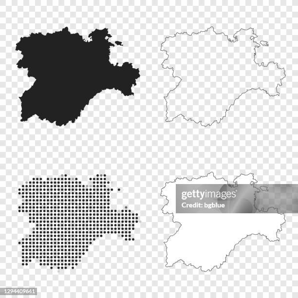 illustrations, cliparts, dessins animés et icônes de cartes castille et léon pour la conception - noir, contour, mosaïque et blanc - castille et leon