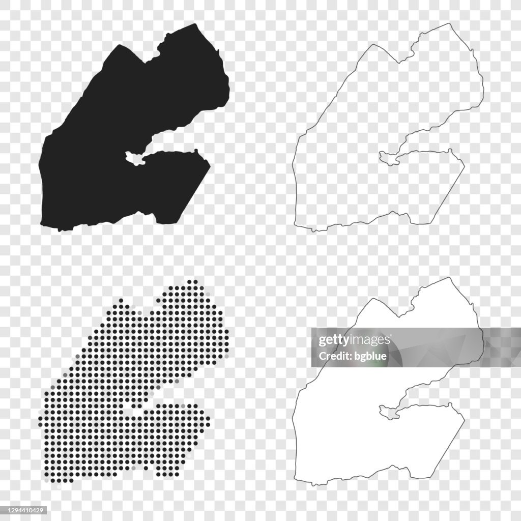 Djibouti maps for design - Black, outline, mosaic and white