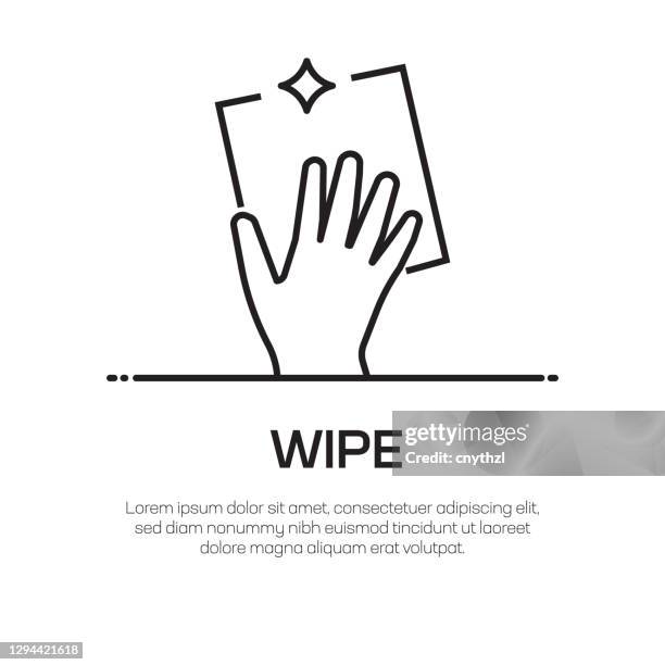 wipe vector line icon - simple thin line icon, premium quality design element - clean workspace stock illustrations